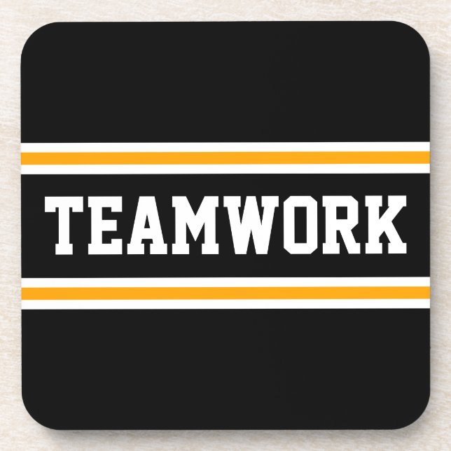 Posavasos TEAMWORK Naranja brillante franjas de Carreras bla (Frente)