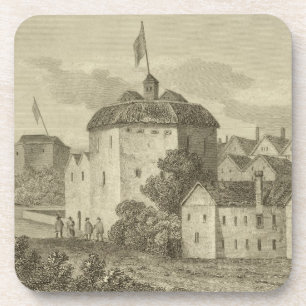 Posavasos Teatro de The Globe en el Bankside como apareció 