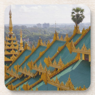Posavasos Techo de la pagoda Shwedagon, Rangún, Myanmar