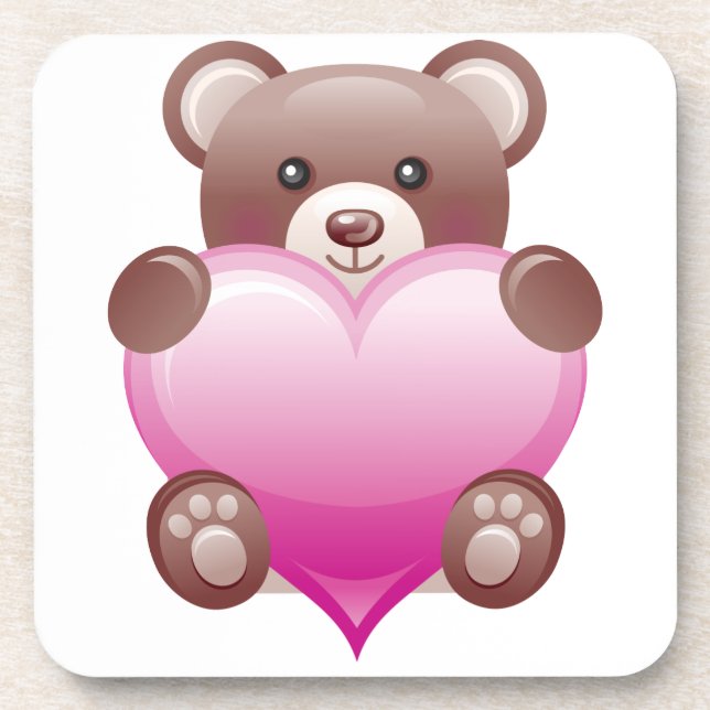 Posavasos Teddy Bear Valentine Heart (Frente)
