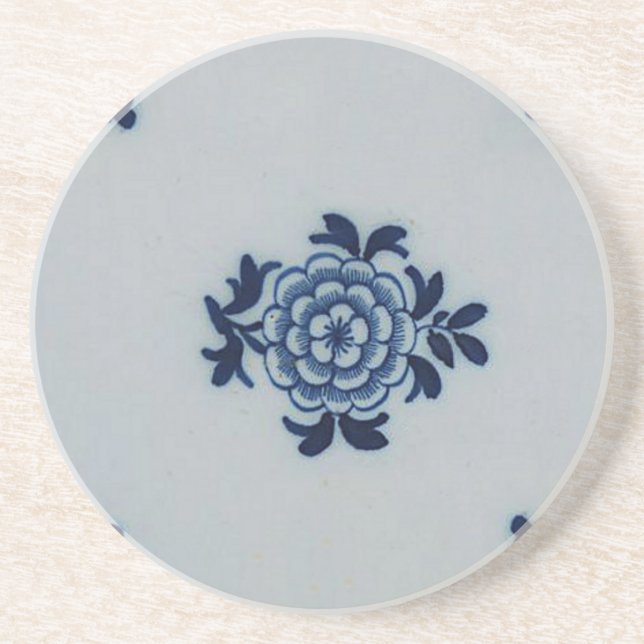 Posavasos Teja azul anticuaria clásica de Delft - adorno (Frente)
