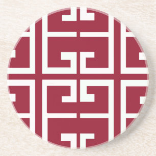 Posavasos Teja rojo oscuro y blanca