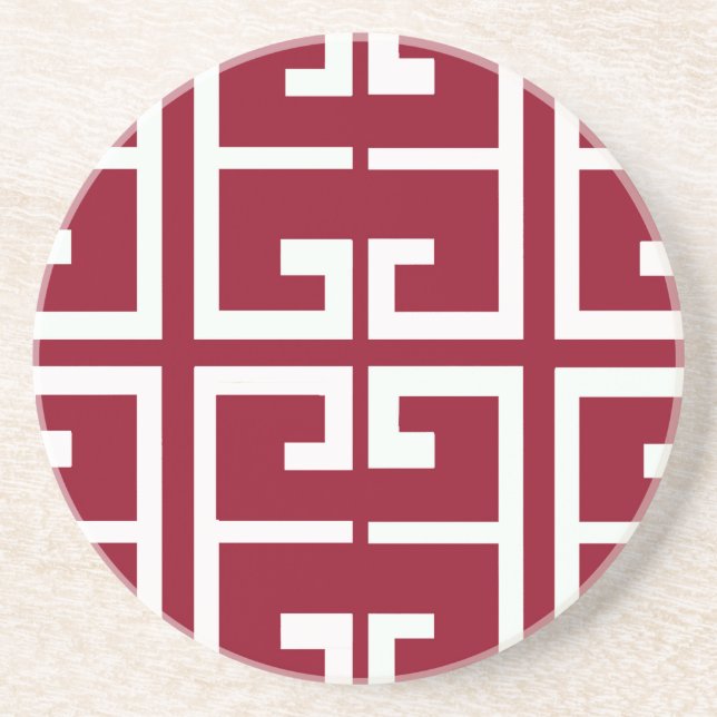 Posavasos Teja rojo oscuro y blanca (Frente)