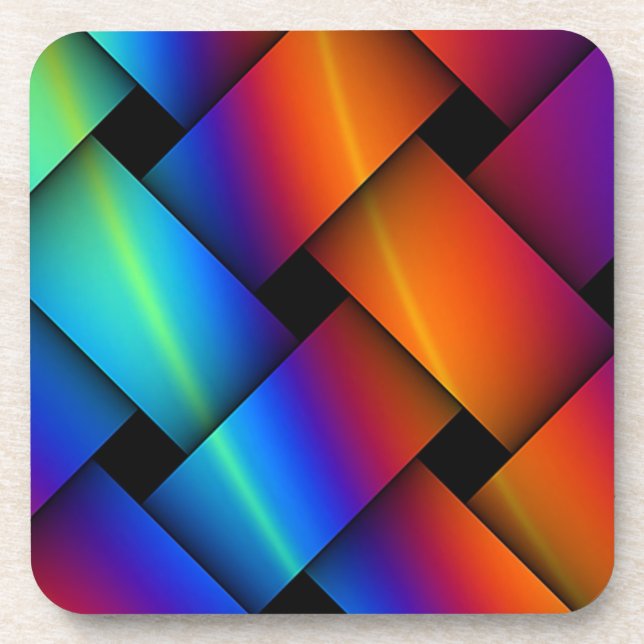 Posavasos Tejido de cesta de arcoiris (Frente)