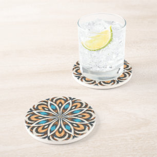 Posavasos Tejido de Mandala de Flor