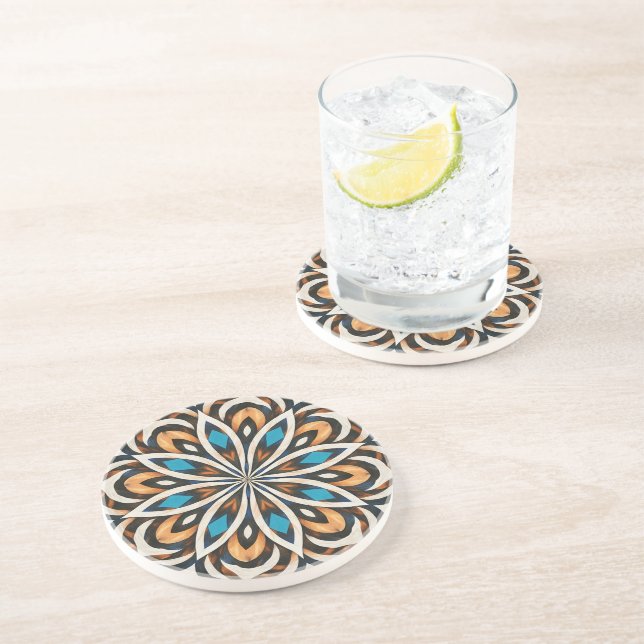 Posavasos Tejido de Mandala de Flor  (Lado)