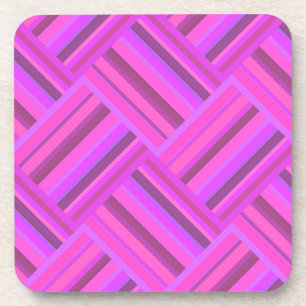 Posavasos Tejido de rayas rosadas diagonal patrón