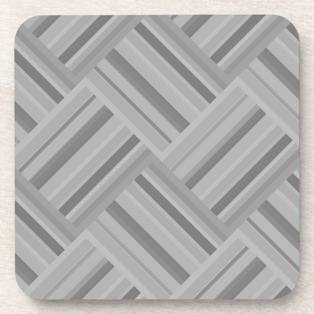 Posavasos Tejido diagonal de rayas grises (Frente)