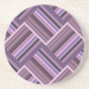Posavasos Tejido diagonal de rayas malvas