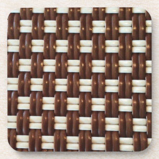 Posavasos Tejidos de cesta marrón y blanco