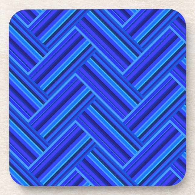 Posavasos Tejidos de doble trama de franjas azules (Frente)