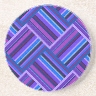 Posavasos Tejidos de rayas azules y violetas
