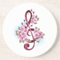 Tejidos musicales notas de colores con flores de S