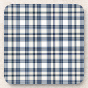 Posavasos Tela escocesa blanca azul 1