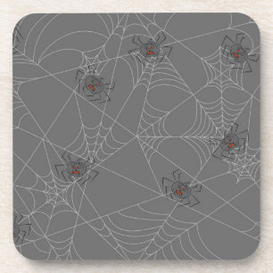 Posavasos telaraña y calabazas de Halloween