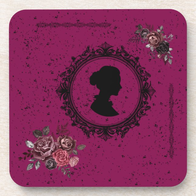 Posavasos Tema victoriano oscuro v1 Monstruo plástico duro (Frente)