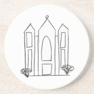 Posavasos Templo SUD de Salt Lake City simple moderno mormón