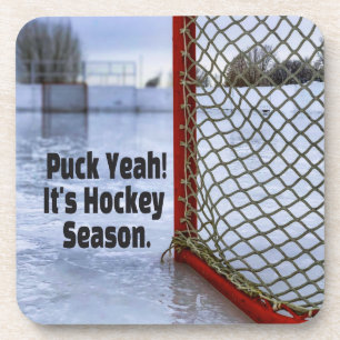 Posavasos Temporada de hockey Hielo Frío Humor Gracioso Puck