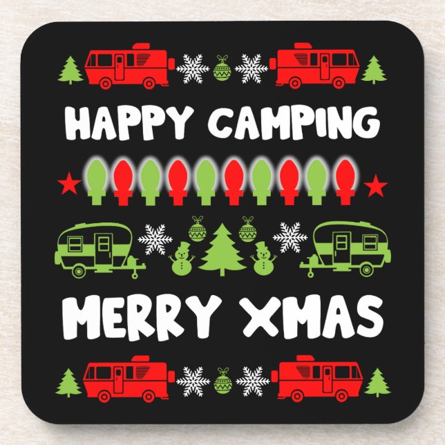 Posavasos Temporada feliz de Navidades de Caravana (Frente)