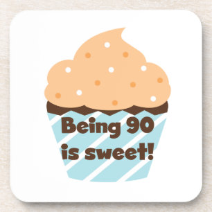 Posavasos Tener 90 años es dulce cumpleaños, camisetas y reg