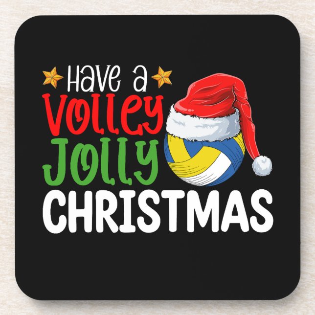 Posavasos Tener vacaciones de voleibol Navidad (Frente)