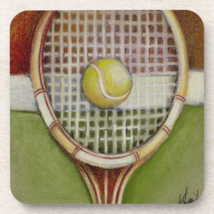 Posavasos Tenis Racket con bolas en pista