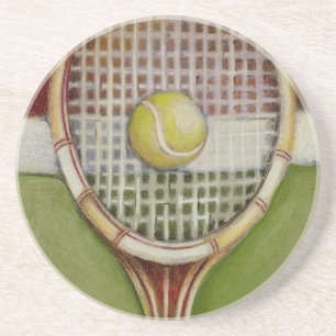 Posavasos Tenis Racket con bolas en pista