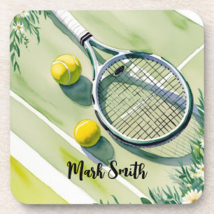Posavasos Tenis Tema con pelota y raqueta