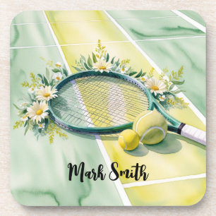 Posavasos Tenis Tema con pelota y raqueta
