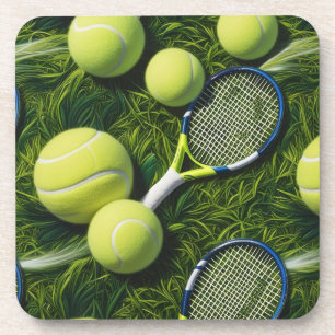 Posavasos Tenis Tema con pelota y raqueta