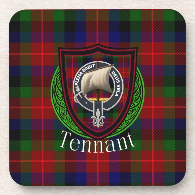 Posavasos Tennant Scottish Clan Tartan & Crest (Frente)