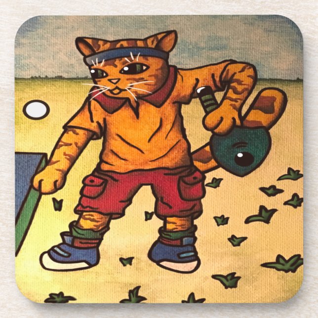 Posavasos Tennis Ping-Pong Cat (Frente)