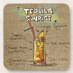 Posavasos Tequila Sunrise Cocktail Bebe Monstruo
