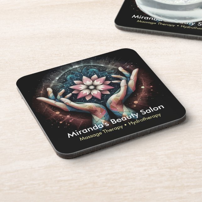 Posavasos Terapia Masajista Manos Curadoras Energía Spa Well (Lado Izquierdo)