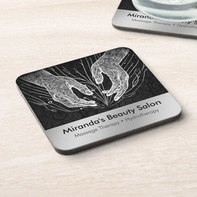 Posavasos Terapia Masajista Manos Curadoras Energía Spa Well (Lado Izquierdo)