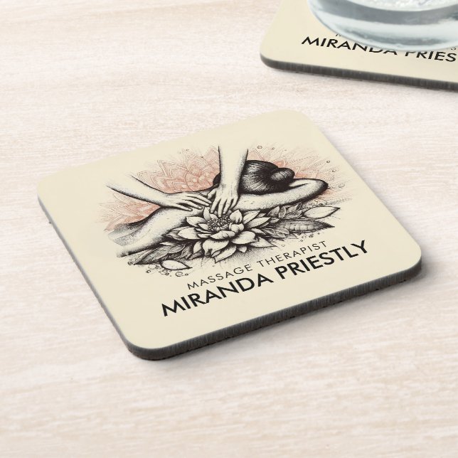 Posavasos Terapia Masajista Manos Curadoras Energía Spa Well (Lado Izquierdo)