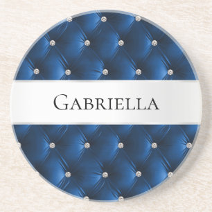 Posavasos Terciopelo Falso Azul Glam de Lujo