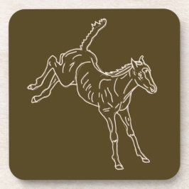 Posavasos Ternera de caballo de rana - línea transparente.