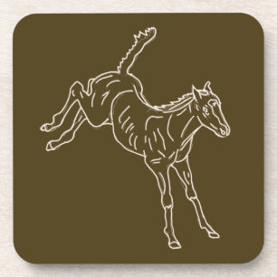 Posavasos Ternera de caballo de rana - línea transparente.