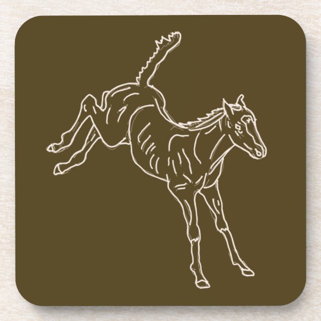 Posavasos Ternera de caballo de rana - línea transparente. (Frente)