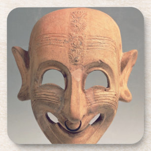 Posavasos Terracota que hace muecas la máscara de San