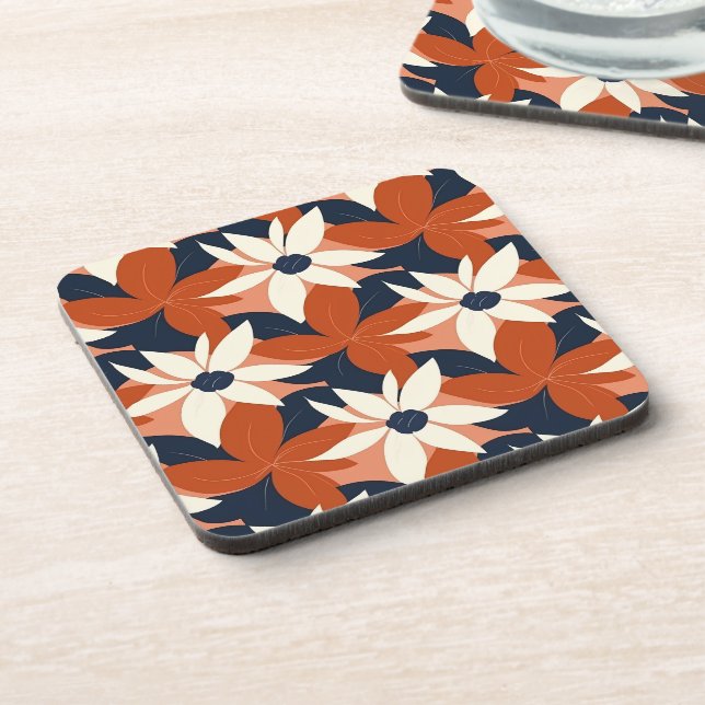 Posavasos Terracotta White Floral Elegante (Lado Izquierdo)