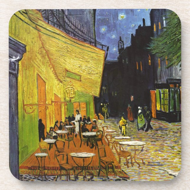 Posavasos Terraza cafetería en Night Van Gogh (Frente)