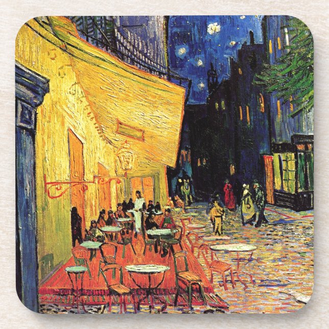 Posavasos Terraza del café de Van Gogh en la noche (Frente)