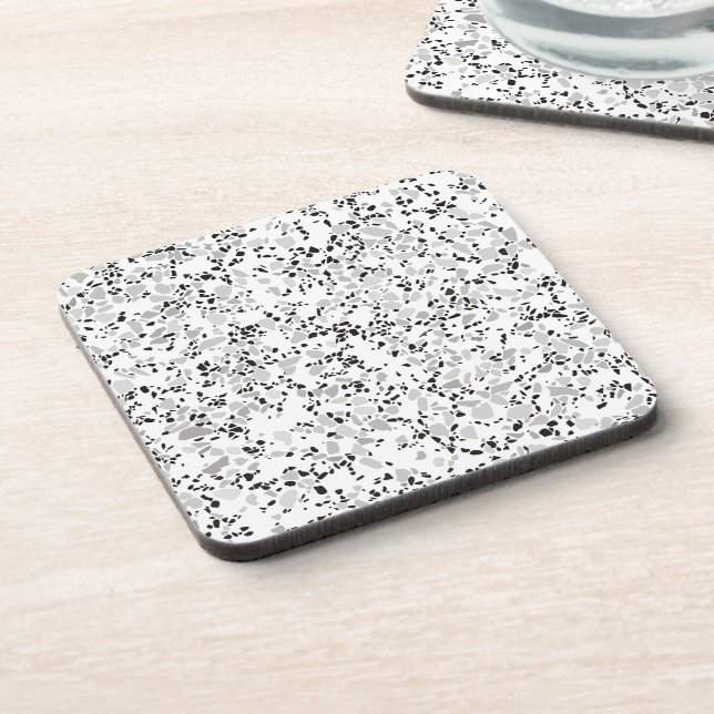 Posavasos Terrazzo blanco moderno (Lado Izquierdo)