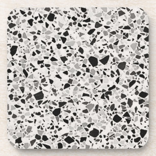 Posavasos Terrazzo negro y gris