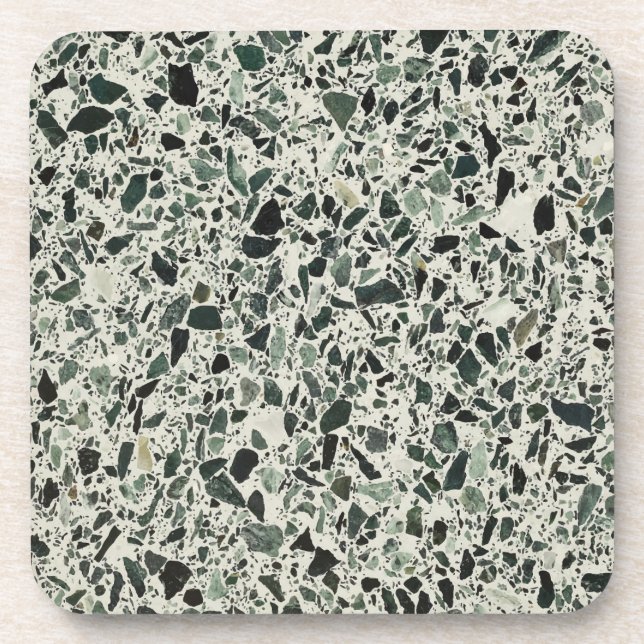 Posavasos Terrazzo verde moderno (Frente)