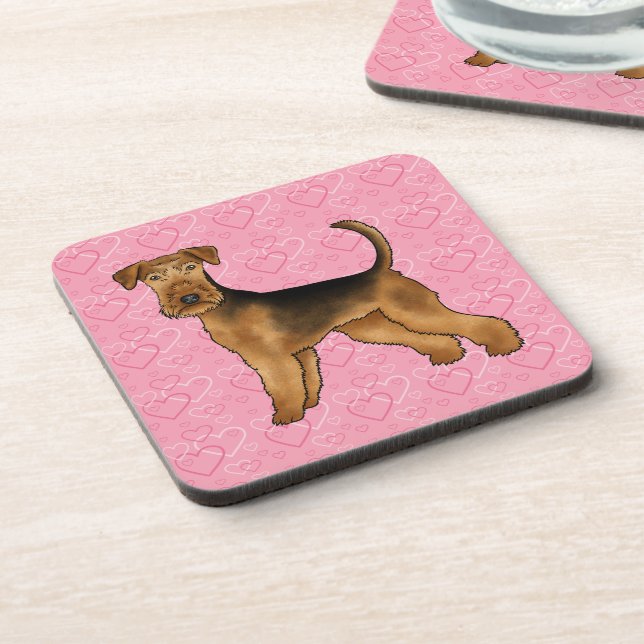 Posavasos Terrier Airedale Perro de Dibujos Animados Lindo c (Lado Izquierdo)