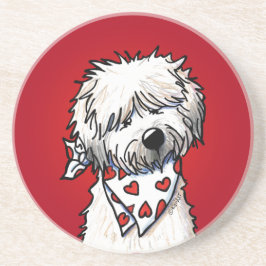 Posavasos Terrier Wheaten Coaster Rojo