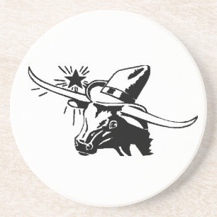 Posavasos Texas Longhorn Sandstone Coaster